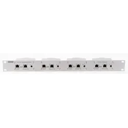wantec 2wIP 19" Rack 4x RJ45 Port Switchsite / Hubsite - Der wantec 2wIP ermöglicht die Netzwerkverbindung über 2-Draht-Leitungen mit Plug and Play. PoE-fähig bis 38 Watt für bis zu 4 Empfänger, ideal für einfache Installation und schnelle Konfiguration.