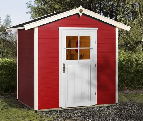 weka Gartenhaus 223 Gr.1 - Schwedenrot, 21 mm, ET - Gartenhaus aus robustem Holz, ideal für Gartenfreunde, bietet Stauraum und ist wetterfest.