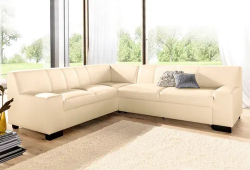 DOMO collection Ecksofa Norma Top, elegant und modern, flache Armlehnen, L-Form, wahlweise mit Bettfunktion