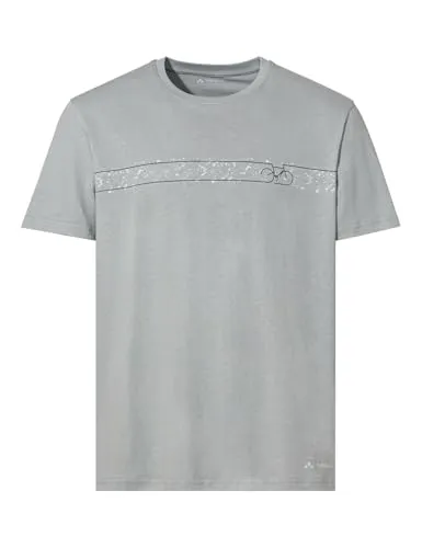 VAUDE Herren Mens Cyclist V T-Shirt - Pigeon Grey, S EU - Fahrradbekleidung aus atmungsaktivem, schnelltrocknendem Materialmix aus Bio-Baumwolle und Woodfiber, umweltfreundlich hergestellt.