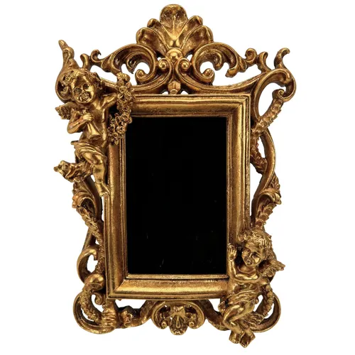 Online-Fuchs Bilderrahmen im Barrock Stil mit Engeln im schwarz goldenen Vintage Look, für 1 Bilder, Rahmengröße ca. 20 x 28 cm, für Bilder von 9 x 14 cm Größe