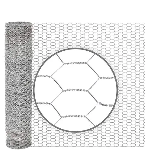 VOSS.farming 10m x 50cm Hasendraht Hühnerdraht Sechseckgeflecht 13x0,7mm Kaninchendraht Maschendraht verzinkt