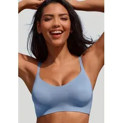 Nuance Bralette-BH SEAMLESS ohne Bügel, mit herausnehmbarem Push-up-Kissen, Basic Dessous blau M (40)