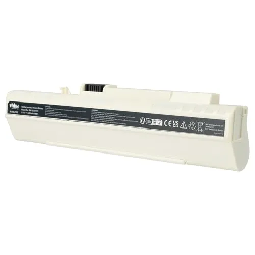 vhbw 1x Akku kompatibel mit Acer Aspire One D210, A150L, A150, D150, A150X, D250, 571, A110L, A110 Notebook (4400 mAh, 11,1 V, Li-Ion) - weiß