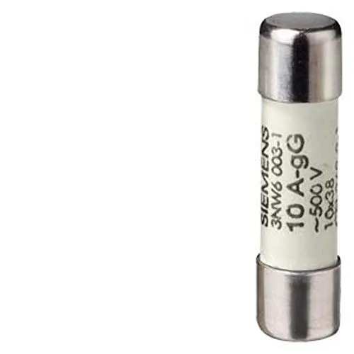 Siemens 3NW6010-1 SENTRON, Zylindrischer Sicherungsstift, 10 x 38 mm, 25 A, gG, Un AC: 500 V, weiß