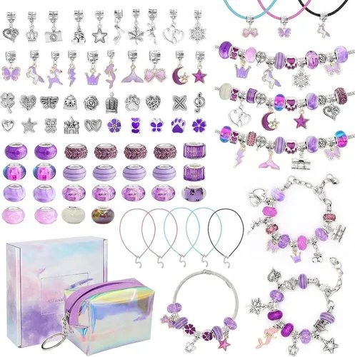 DIY Charm Armband Kit für Mädchen - Kreatives Schmuckbasteln - Produktart: Schmuckbastelset, fördert Kreativität und Feinmotorik für Kinder von 6-12 Jahren.