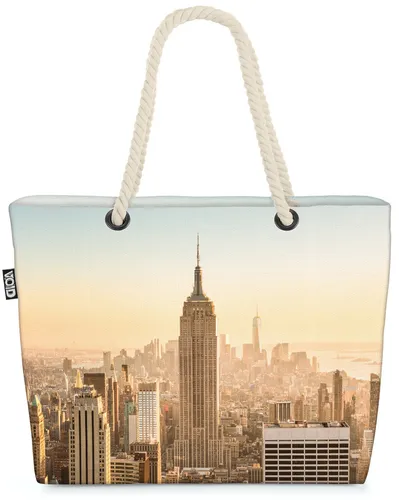 VOID Tasche Empire State Building - Freizeit- und Reisetasche - Damen-Tasche für Freizeit und Reisen. Faltbar, schmutz- und wasserabweisend, mit 36 Litern Fassungsvermögen. Ideal für Strand und Shopping, handgefertigt aus hochwertigem Polyester.