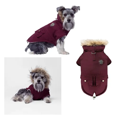 Canada Pooch Alaskan Army Parka für Hunde - Wintermantel in Rot, Größe 12 - Stylischer Wintermantel für Hunde in Rot, Größe 12. Hält Ihren Vierbeiner warm und bequem bei kaltem Wetter. Ideal für Spaziergänge im Winter.