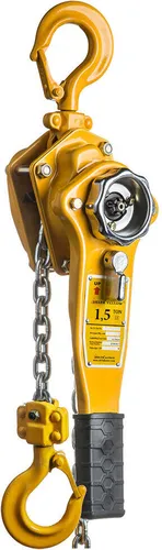 Delta Gelb Hebelzug 1,5t - 1,5m - Transportroller mit wartungsfreundlichem Design, ideal für reibungslosen Betrieb dank hochwertiger Lager und ergonomischem Gummigriff. Schützt vor Staub und Wasser.