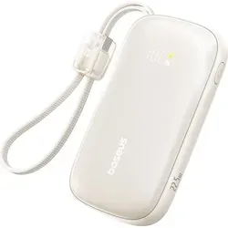 Baseus EnerFill FC21 Qpow 3 Ultra Powerbank 10000mAh - Beige - Elegante 10.000 mAh Powerbank mit 22,5W Schnellladung und abnehmbarem USB-C zu Lightning Kabel. Ideal für unterwegs, passt in jede Tasche und lädt bis zu drei Geräte gleichzeitig.