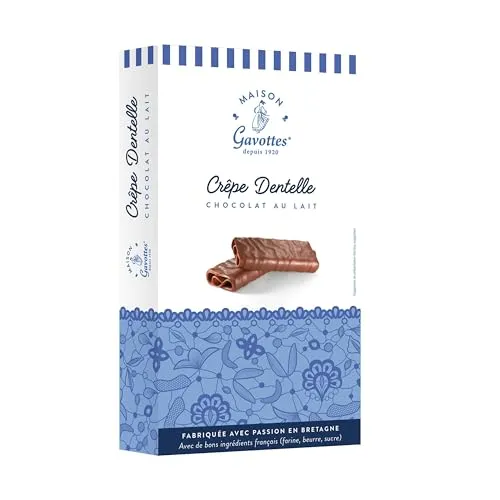 Maison Gavottes - kleine gefüllte Crêpes Dentelles mit Milchschokolade 100g, Menge:3 Stück