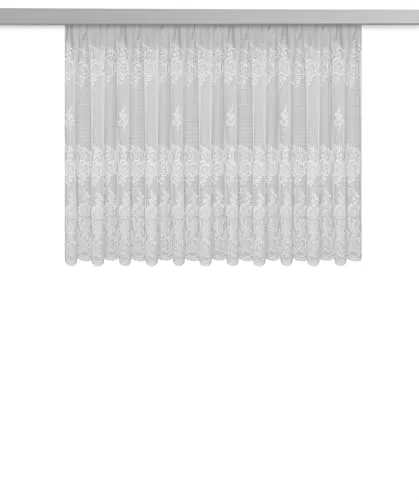 Unbekannt Fertiggardine Gardine Verona - Jaquard-Store - weiß - 300x125 cm