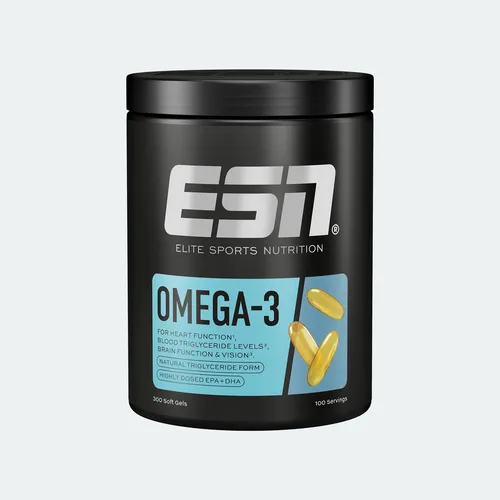 ESN Omega-3 300 Kapseln - Hochwertige Omega-3-Fettsäuren in praktischen Kapseln, ideal zur Unterstützung einer ausgewogenen Ernährung. Perfekt für den täglichen Gebrauch.