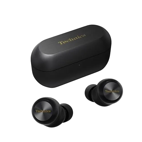 Technics EAH-AZ100E-K Wireless Noise Cancelling Earbuds - Kopfhörer mit Adaptive Noise Cancellation und 10mm Magnetic Fluid Driver für authentischen Sound und klare Anrufe, ideal für Musikliebhaber.