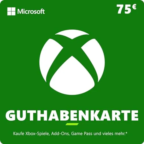 Xbox Gift Card 75€ - Ideal für Gamer - Gaming-Zubehör, perfekt um Spiele, DLCs oder Abonnements im Xbox Store zu kaufen und das Spielerlebnis zu erweitern.
