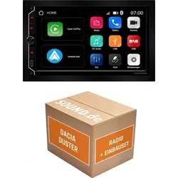 JUST SOUND Dacia Duster Autoradio Einbauset mit ESX VMX700DAB - Komplettset für Dacia Duster (seit 2018): Einfache Installation des ESX VMX700DAB Radios inklusive Lenkradinterface und Antennenadapter. Genießen Sie kabelloses Apple CarPlay® und Android Auto™!