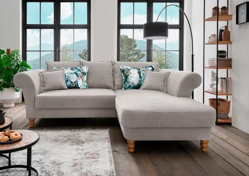 Home affaire Ecksofa Tassilo Mega Polsterecke mit Kaltschaum im Sitz, bequem, L-Form, hoher Sitzkomfort, Breite 262cm, Komfortsitzhöhe 48cm, zeitlos elegant