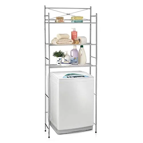 Caro-Möbel Standregal MARSA - Praktisches Toilettenregal - Standregal für Badezimmer, ideal über dem WC-Kasten mit 3 Ablagen für Handtücher und Toilettenartikel. Modernes Design und wandbefestigbar für zusätzlichen Stauraum.