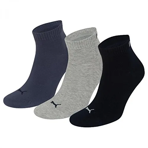 Puma Sneaker Quarter Socken 3Paar Unisex Invisible 251015 Gr. 35-38 blau/grau/dunkelblau