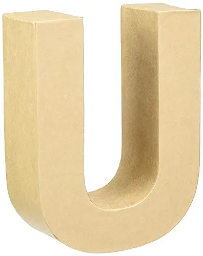 GLOREX 6 2029 121 - Papp - Buchstabe U, Buchstabe aus brauner Pappe, ca. 17,5 X 5,5 cm groß, zum bemalen und bekleben, für Serviettentechnik und Décopatch, ideal als Dekoration