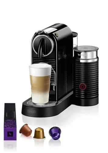 DeLonghi Nespresso Citiz&Milk EN267.BAE - Kapselmaschine mit 1 Liter Wassertank, inklusive Aeroccino Milchaufschäumer für cremigen Milchschaum und 19 bar Pumpendruck