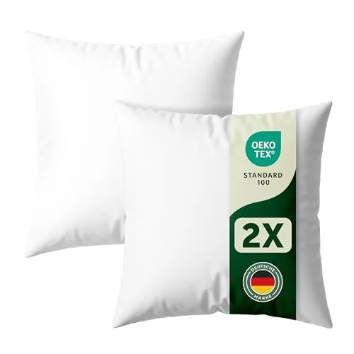 Blumtal Kissenfüllung 45x45 cm 2er - Oeko-TEX zertifizierte Füllung Kissen - Kissen Füllung aus Polyester - Pillow 45x45 Innenkissen 45x45 cm - Füllkissen 45x45