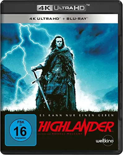 Highlander (4K Ultra HD) + (Blu-ray) - Kultfilm in atemberaubender 4K Ultra HD-Qualität, ideal für Fans von Action und Fantasy. Freigegeben ab 16 Jahren.