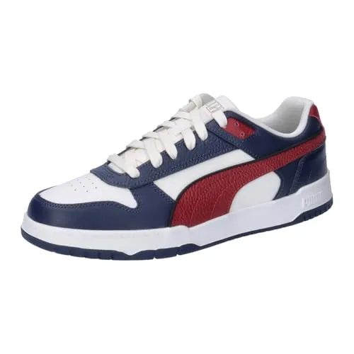 PUMA Unisex RBD Game Low Sneaker, Club Navy-Intense Red-Warm White, 44 EU - Herren-Sneaker mit umweltfreundlichem Obermaterial aus recycelten Materialien und Gummisohle für optimalen Komfort und Halt.