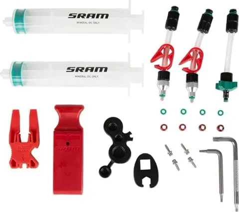 SRAM Scheibenbremsen-Entlüftungskit Standard mit Maxima Bremsflüssigkeit - E-Scooter Zubehör für einfache und effektive Bremsenwartung, inklusive hochwertiger Maxima Bremsflüssigkeit für optimale Bremsleistung.