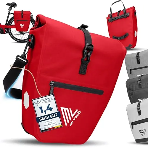 MIVELO 2in1 Fahrradtasche - Wasserdichte Gepäckträgertasche mit Laptopfach - Fahrradtaschen – 100% wasserdichtes TPU Material, vielseitig nutzbar als Gepäckträgertasche oder Schultertasche, ideal für Alltag und Touren.