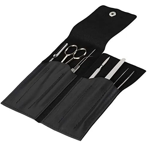 Bresser Mikroskopierbesteck aus rostfreiem Edelstahl - Optikzubehör mit hochwertigem Mikroskopierbesteck aus Solinger Stahl für präzise Präparation von Mikroskopobjekten, ideal für Labor und Hobby.