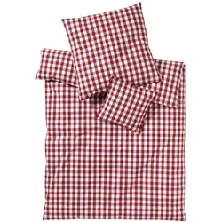 Elegante Bettwäsche Quadro - Bordeaux 155x220 cm - Bettwäsche Quadro aus hochwertigem Mako Perkal, pflegeleicht und angenehm auf der Haut. Ideal für ein stilvolles Schlafzimmer im Landhausstil.