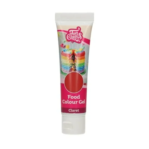 FunCakes Food Colour Gel Claret: Hochkonzentrierte Lebensmittelfarbe für Teig, Sahne, Fondant, Marzipan. Einfache Dosierung. Einzelne Tropfen, um lebendige Farben zu erzeugen. Halal. 30 g.