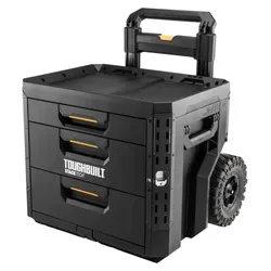 Toughbuilt STACKTECK Werkzeugbox mit 3 Schubladen TB-B1-D-R93 - Praktische rollbare Werkzeugbox mit 3 Schubladen, ideal für die gewerbliche Lagerung und den schnellen Zugriff auf Werkzeuge. Robust und mobil für den professionellen Einsatz.
