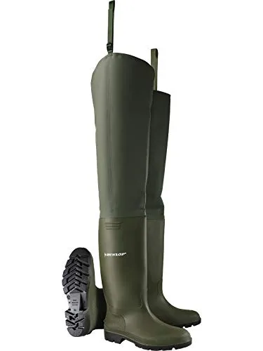 Dunlop Pricemastor Thigh Wader Watstiefel - 100% wasserdicht, komfortabel und robust in oliv, Größe 40