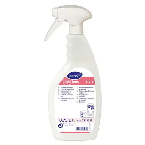 Diversey Suma Inox D7.1 Edelstahlpflege 750 ml - Reinigungsmittel für langanhaltenden Glanz auf Edelstahloberflächen, reduziert Fingerabdrücke ohne Ölfilm, ideal für eine makellose Sauberkeit.