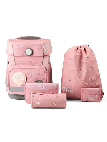 School-Mood Champion Maxx Pro Schulranzen-Set 6-teilig - Rosa - Das 6-teilige Schulranzen-Set von School-Mood bietet idealen Komfort und Funktionalität für Schüler der 1.-4. Klasse. Robust und praktisch mit durchdachten Fächern und kinderfreundlichem Magnetverschluss.