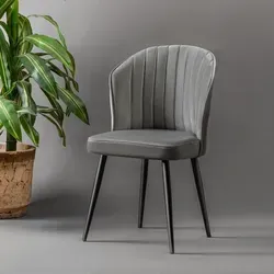 Skye Decor Rubi - Grau, Stuhlset (4 Stück) - Bürostühle, elegantes Stuhlset aus 100% MDF mit robusten Metallbeinen, ideal für Komfort und Stil in jedem Raum.