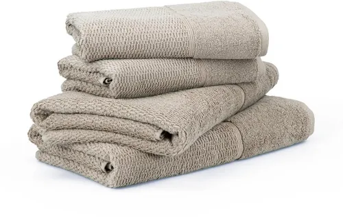 Möve for frottana Handtuch Set Pearl - Handtuch Set aus Walkfrottier, 4-teilig in Beige, extrem saugfähig mit 500 g/m², ideal für luxuriöse Badezimmerausstattung.