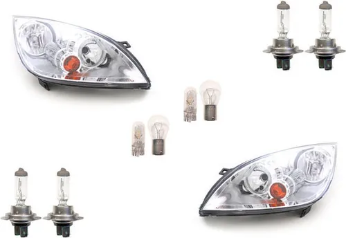 Johns Halogen-Scheinwerfer Set für Mitsubishi Colt Z3 (04-08) - Hochwertiges Scheinwerfer Set mit H7 Leuchtmitteln für optimale Sicht. Inklusive Motor zur Leuchtweitenregulierung und integrierter Blinkleuchte. Ideal für den täglichen Einsatz am Mitsubishi Colt Z3.