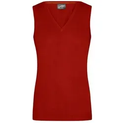 Ladies' V-Neck Pullunder Klassischer Baumwoll-Pullunder rot/weinrot, Gr. XS