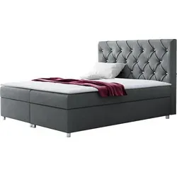 MIRJAN24 Boxspringbett Paros mit Bettkästen, 200x200 cm, Grau - Stylisches Boxspringbett Paros mit zwei praktischen Bettkästen für die Aufbewahrung von Bettwäsche. Ideal für ein komfortables Schlafzimmer mit hochwertigem Schlafkomfort.