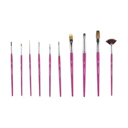 Sallys Pinselset - Rosa/Pink, Kunststoff - Backen & Zubehör - 10 hochwertige, 100% synthetische Pinsel zum kreativen Gestalten von Torten, Muffins und Keksen, ideal für Hobbybäcker.