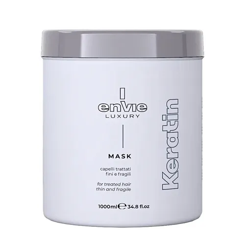 envie Luxury Keratin Haarmaske 1000 ml - Pflege-Maske für coloriertes, feines und brüchiges Haar mit Keratin. Bietet Farbschutz, intensive Feuchtigkeit und Anti-Frizz-Effekt. Ideal für strapaziertes Haar.