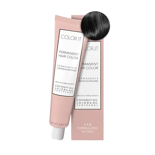 COLOR.IT by BM - Permanente Haarfarbe in Salonqualität, 100ml (1.0 Schwarz, 1er Pack)