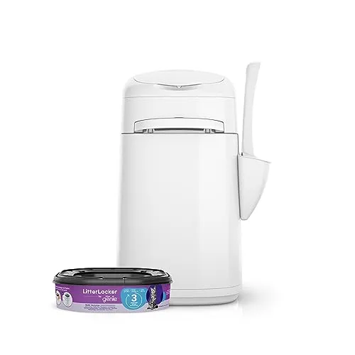 LitterLocker by Litter Genie - Katzenstreu-Eimer, 50% ergiebiger und erspart den täglichen Gang zum Mülleimer, schnell und sauber