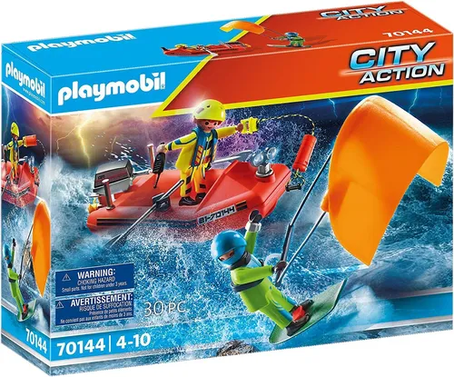 PLAYMOBIL Sportboot 70091 - Beige, aufregendes Wassersport-Abenteuer mit Fun-Reifen für Kinder ab 4 Jahren