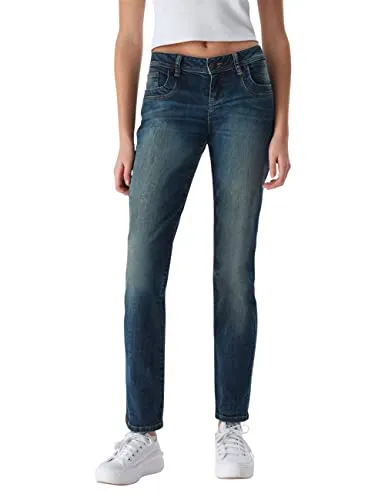 LTB Damen Valentine Straight Fit Jeanshose – Blue Lapis Wash, Größe 28W/36L - Moderne Straight Fit Jeanshose von LTB mit tiefem Bund. Bequemes Baumwoll-Mischgewebe für optimalen Tragekomfort. Ideal für Alltag und Freizeit, in verschiedenen Größen und Farben erhältlich.