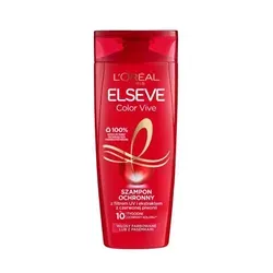 LOREAL ELSEVE Color Vive Schutzshampoo 400 ml für coloriertes Haar - Shampoo für coloriertes Haar mit rotem Pfingstrosenextrakt und UV-Filter, schützt die Haarfarbe bis zu 10 Wochen und sorgt für Geschmeidigkeit.