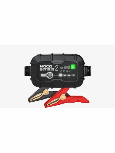Noco GENIUS2 EU Batterie-Ladegerät 6V/12V 2A - Fahrzeugbatterie-Ladegerät für Blei- und Lithium-Akkus, kompakt und mit 9-stufigem Ladeprogramm für optimale Pflege und Regeneration von Batterien.